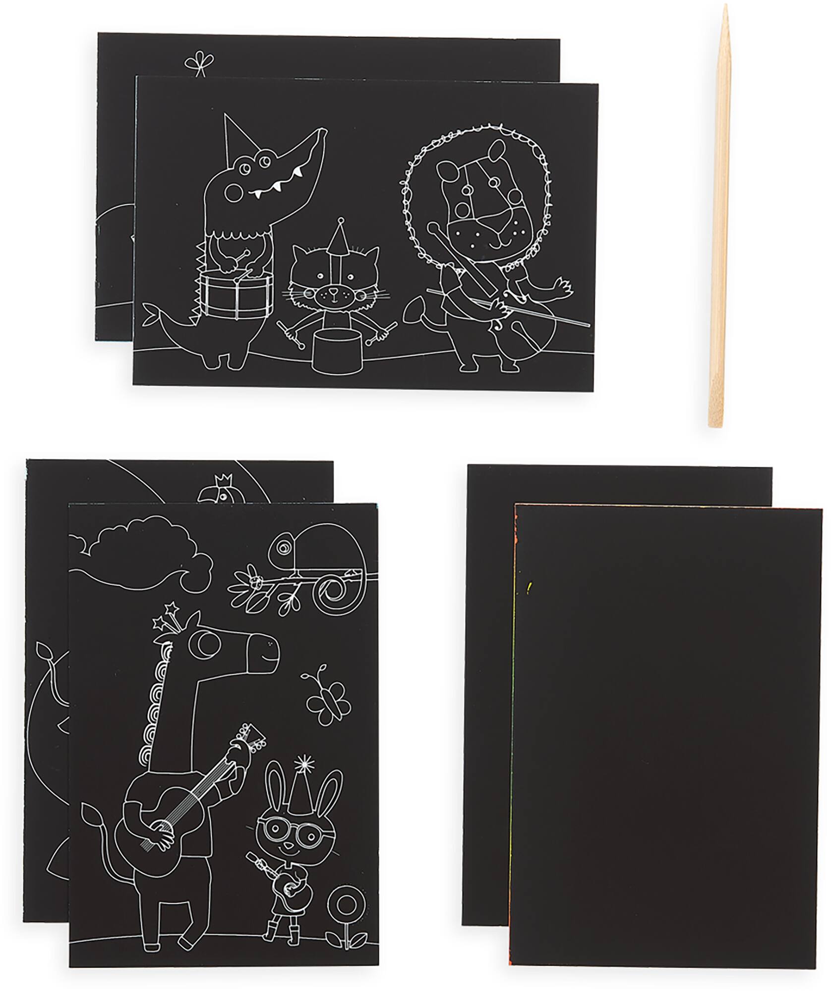 OOLY Mini Scratch & Scribble Safari Party Art Kit